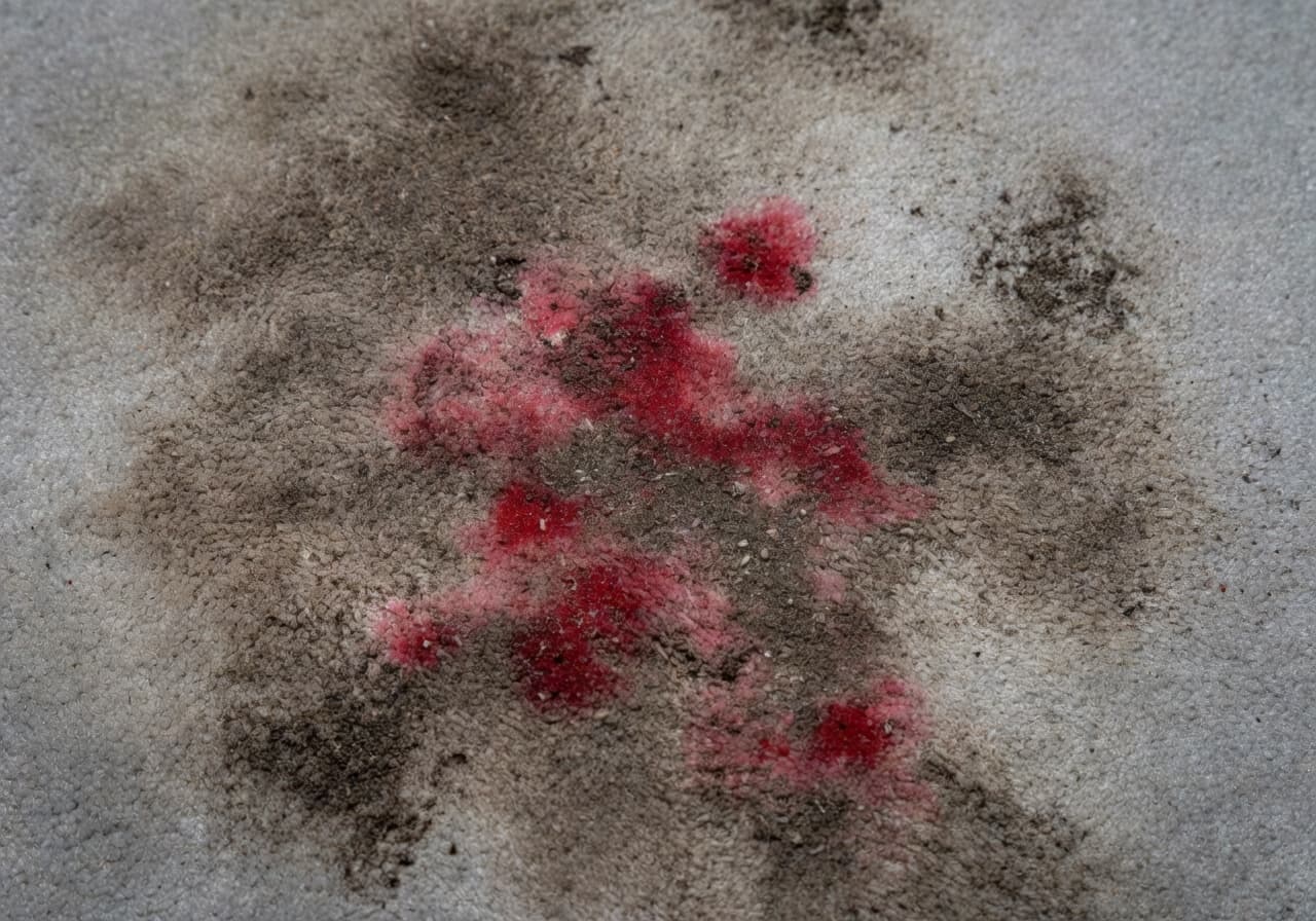 Before: heavily stained carpet with pet stains and dirt
